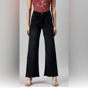 Express high-rise flare cut off jeans